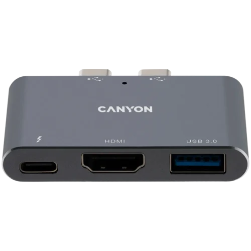 USB хъб CANYON hub DS-1 3in1 Thunderbolt 3 Space Grey