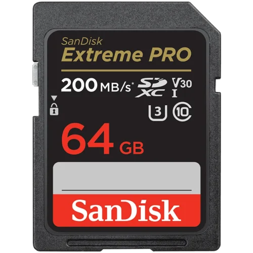 Карта памет SanDisk Extreme PRO 64GB SDXC Memory Card + 2 years RescuePRO Deluxe up to 200MB/s & 90MB/s Read/Write speed