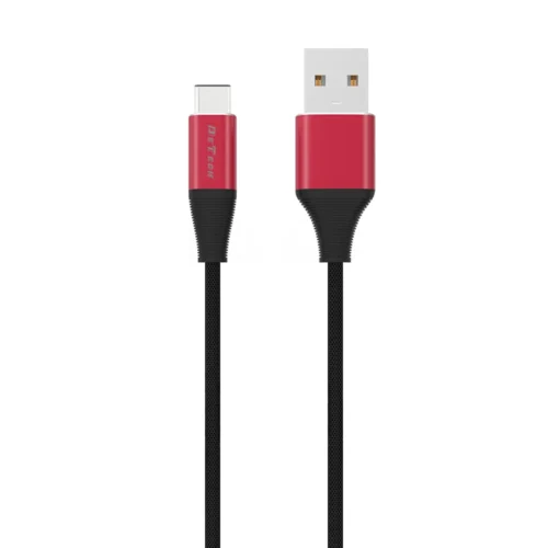 кабел за мобилен телефон Кабел за данни DeTech DE-C22C Type-C 1.0m Черен -