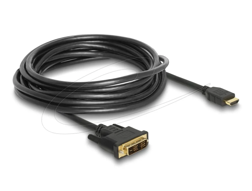 Кабел Delock HDMI мъжко - DVI-D 18+1 (Single Link )мъжко 5м двупосочен