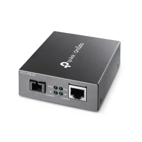 10/100 Mbps WDM медиен конвертор TP-Link Omada FC111PB-20 (TL-FC111PB-20) с 1 PoE порт