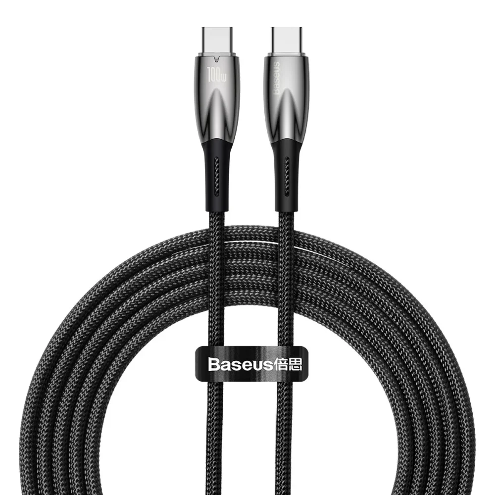 Кабел Baseus Glimmer fast charging USB-C 100W 1м CADH000701 - черен
