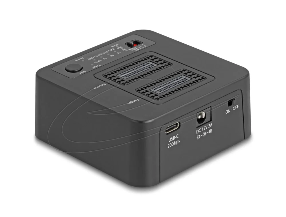 Delock M.2 Докинг станция за 2 x M.2 NVMe клониранеизтриване до 20 Gbps USB-C
