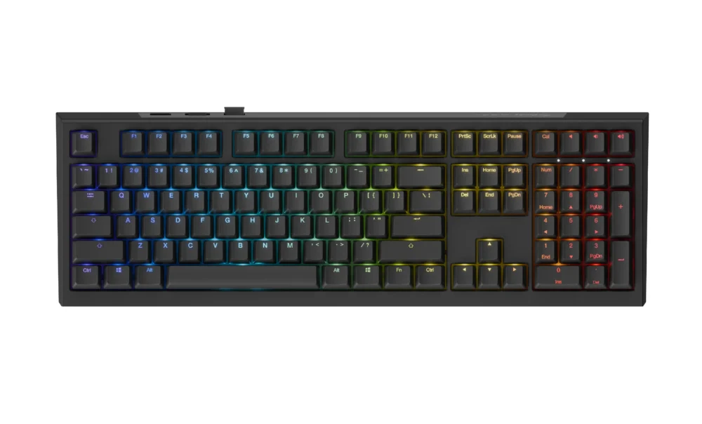 Ducky професионална геймърска механична клавиатура Professional Gaming Mechanical Keyboard One X Wireless Black - Ducky AI Switches [Linear] Bluetooth