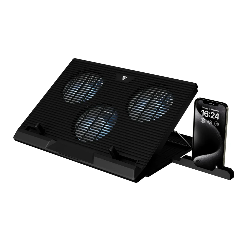 Gamdias Охладител за лаптоп Gaming Notebook Cooler 19" - AETHER E1 - USB Hub Phone