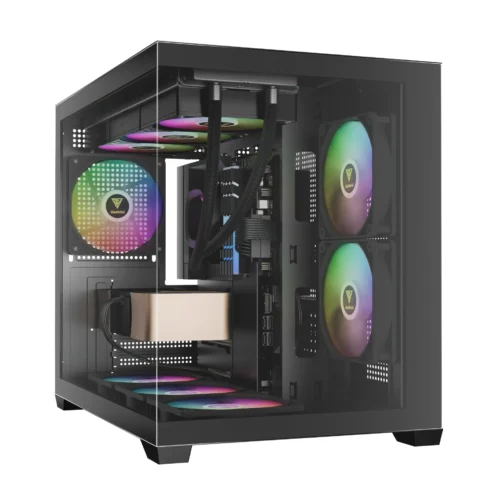 Gamdias кутия Case mATX - AURA GC10M - 3 x 120 mm A-RGB Tempered Glass