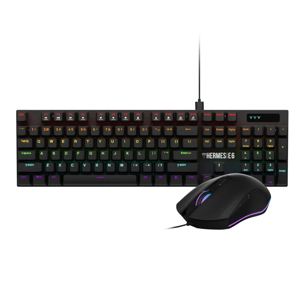 Gamdias геймърски комплект Gaming COMBO - HERMES E6 2-in-1 Combo - Mechanical Keyboard +