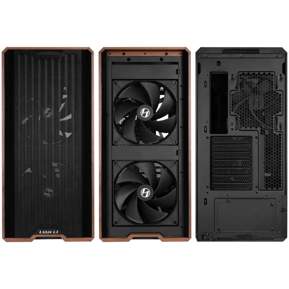 Кутия за компютър Lian-Li LANCOOL 217 Mid-Tower, Tempered Glass, Wood-Black