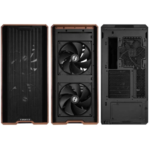 Кутия за компютър Lian-Li LANCOOL 217 Mid-Tower, Tempered Glass, Wood-Black