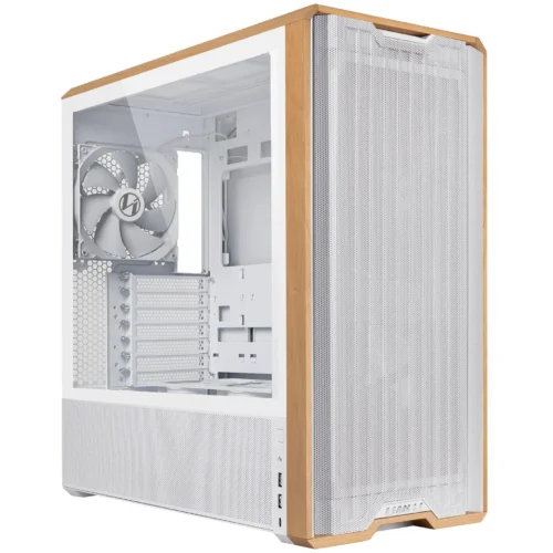 Кутия за компютър Lian-Li LANCOOL 217 Mid-Tower Tempered Glass Wood-White