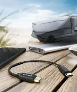 Alternative view of HAMA Кабел за зареждане, USB-C -USB-C, 0.2м, черен