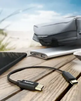 Alternative view of HAMA Кабел за зареждане, USB-C -USB-C, 0.2м, черен