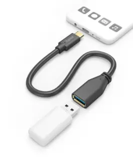 HAMA Адаптер OTG USB-C мъжко - USB-A женско 0.15m черен
