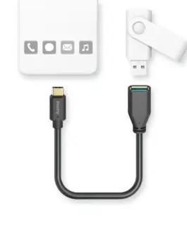 Alternative view of HAMA Адаптер OTG USB-C мъжко - USB-A женско, 0.15m, черен