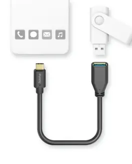 Alternative view of HAMA Адаптер OTG  USB-C мъжко - USB-A женско, 0.15m, черен