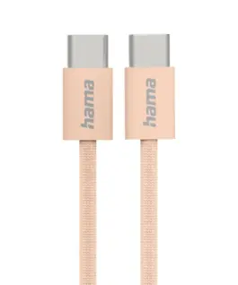 HAMA Кабел за зареждане "Fabric" USB-C - USB-C 1 m Nylon оранжев