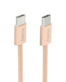 Alternative view of HAMA Кабел за зареждане "Fabric", USB-C - USB-C, 1 m, Nylon, оранжев
