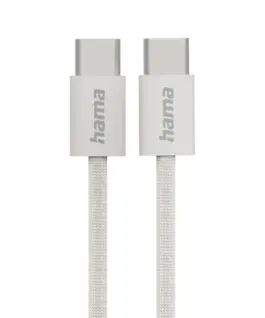 HAMA Кабел за зареждане "Fabric" USB-C - USB-C 1 m Nylon сив