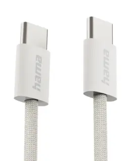 Alternative view of HAMA Кабел за зареждане "Fabric", USB-C - USB-C, 1 m, Nylon, сив