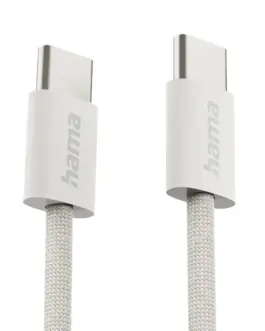 Alternative view of HAMA Кабел за зареждане "Fabric", USB-C - USB-C, 1 m, Nylon, сив