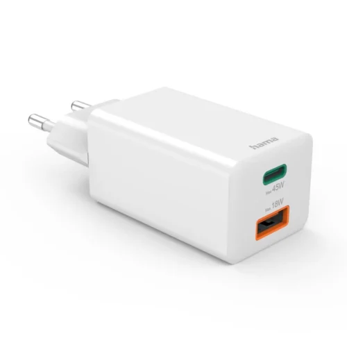 Alternative view of HAMA Бързо мини зарядно, 45 W, 1x USB-C - 1x USB-A, PD, бяло