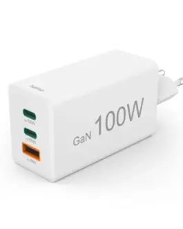 HAMA Бързо зарядно 220V 100 W GaN 2x USB-C PD 1x USB-A QC