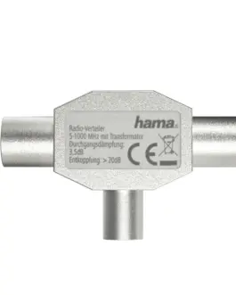 Alternative view of HAMA, Сплитер за антена, 1 вход - 2 изхода, метал