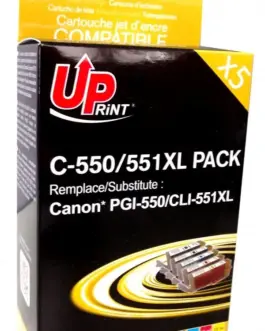 Комплект мастилници UPRINT -CANON PGI-550 + CLI-551BK/C/M/Y XL, 1x25ml+4x15ml
