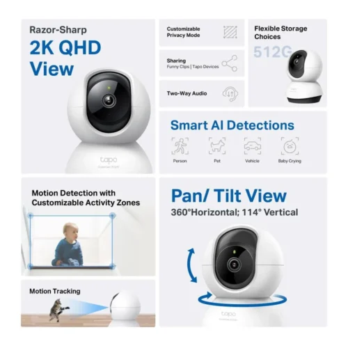 Alternative view of Домашна охранителна WiFi камера TP-Link Tapo C220, Pan/Tilt