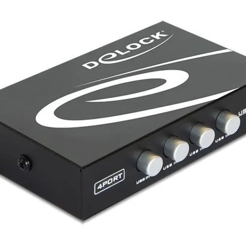 Превключвател Delock Ръчен 4 x USB 2.0 порта Черен