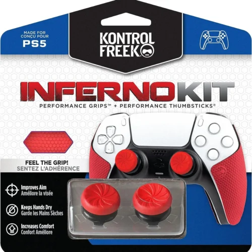 Alternative view of Аксесоар Kontrolfreek Performance Inferno Kit PS5 с включени сменяеми бутони и грипове за DualSense
