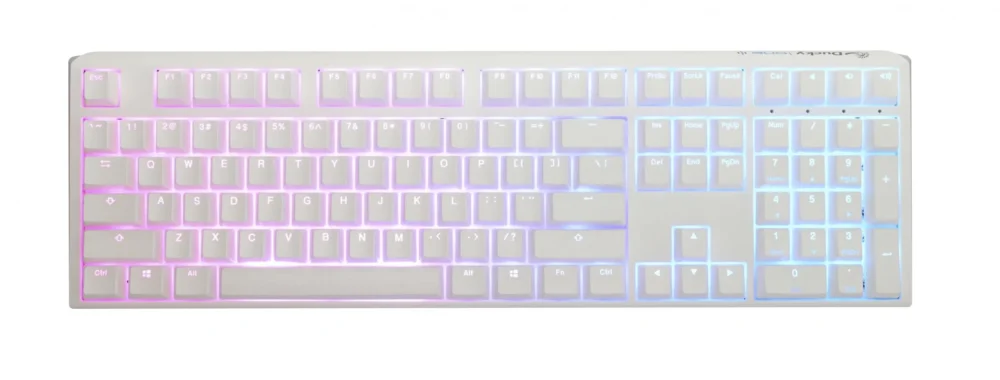 Геймърскa механична клавиатура Ducky One 3 Pure White Full Size Hotswap Cherry MX Clear RGB PBT