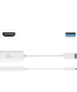 Alternative view of Адаптер j5create JUA254, USB-A към HDMI, Бял
