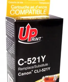 Мастилница UPRINT CLI521 CANON, С чип, Yellow