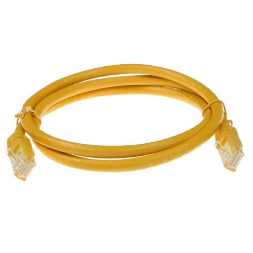 Alternative view of Мрежов пач кабел ACT U/UTP, CAT 6, RJ-45 - RJ-45, 0.5 m, Медни проводници, Жълт, Булк опаковка