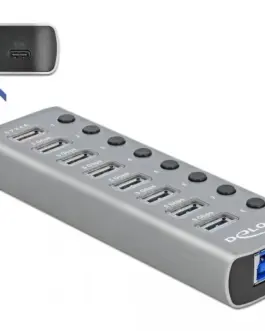 Alternative view of USB хъб, 9 порта, DELOCK 63264