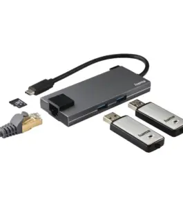 Alternative view of USB-C хъб, 5-портов, 2 x USB-A, 1 x USB-C, 1 x HDMI, 1х LAN, Сив