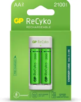 Зарядно GP BATTERIES E211 + 2 * 2100mAh AA За 2 броя NiMH