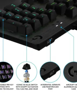 Alternative view of Геймърска механична клавиатура Logitech, G513 Carbon RGB, GX Brown Mechanical суичове