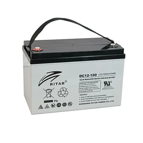 Оловна AGM Deep cycle батерия RITAR (DC12-100) 12V 100Ah F12/M8 За соларни