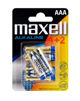 Алкална батерия MAXELL LR03 AAA 15V /4+2 бр. в опаковка