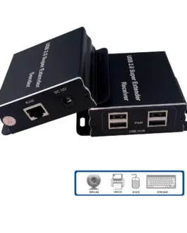 Alternative view of USB Extender (усилвател) ESTILLO ASKHU04-USB 1x4, усилва USB сигнал до 100 м по UTP кабел CAT5e/6