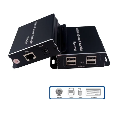 Alternative view of USB Extender (усилвател) ESTILLO ASKHU04-USB 1x4, усилва USB сигнал до 100 м по UTP кабел CAT5e/6