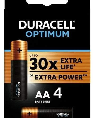 Алкална батерия DURACELL OPTIMUM LR6 /4 бр. в блистер/ 1.5V