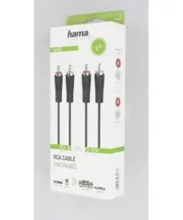 Alternative view of Аудио кабел HAMA, 2 x Чинч мъжко -2 x Чинч мъжко, 5м, Черен