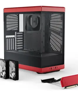 Alternative view of Кутия за компютър HYTE Y40 Tempered Glass, Mid-Tower, Червено и Черно