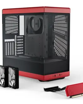 Alternative view of Кутия за компютър HYTE Y40 Tempered Glass, Mid-Tower, Червено и Черно