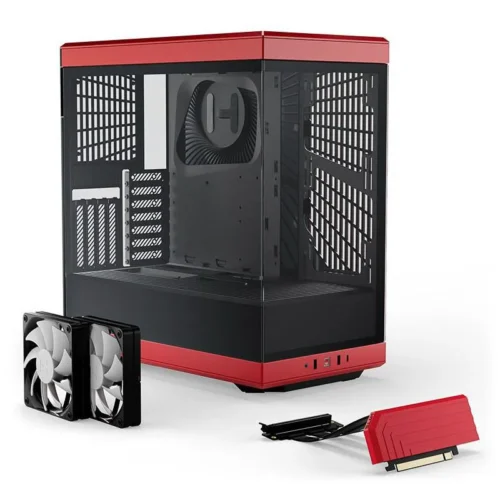 Alternative view of Кутия за компютър HYTE Y40 Tempered Glass, Mid-Tower, Червено и Черно