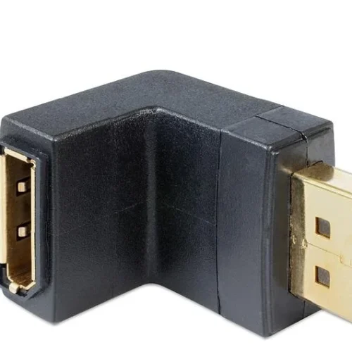 Адаптер Delock DisplayPort мъжко - DisplayPort женско 90°