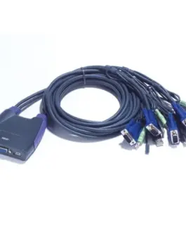 KVM суич ATEN CS64US от 2x USB A 1x VGA 1x 3.5mm jack към 4x USB A 4x VGA) 4x 3.5mm